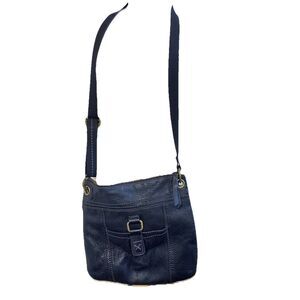 The Sak Black Soft Pebbled Leather 10" Hobo Crossbody Shoulder Bag Purse